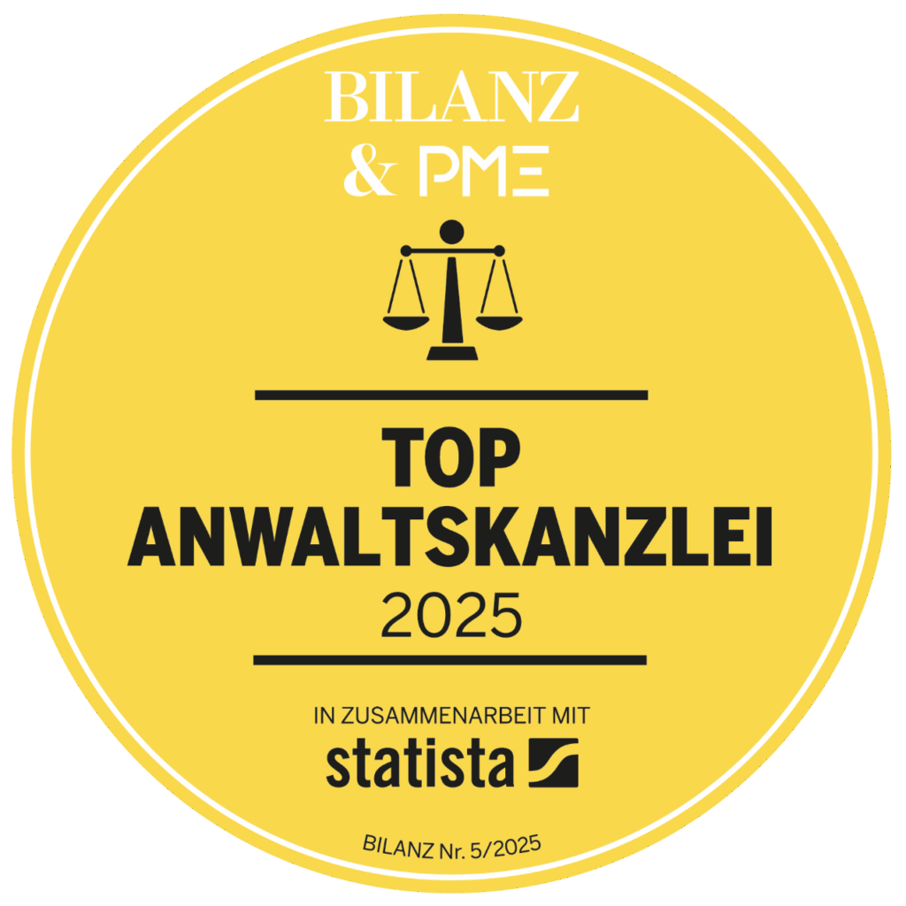 Auszeichnung als Top Anwaltskanzlei 2025 in der Schweiz für Mietrecht, Immobilienrecht und Baurecht – Romero & Ziegler Meier Jucker, Zürich