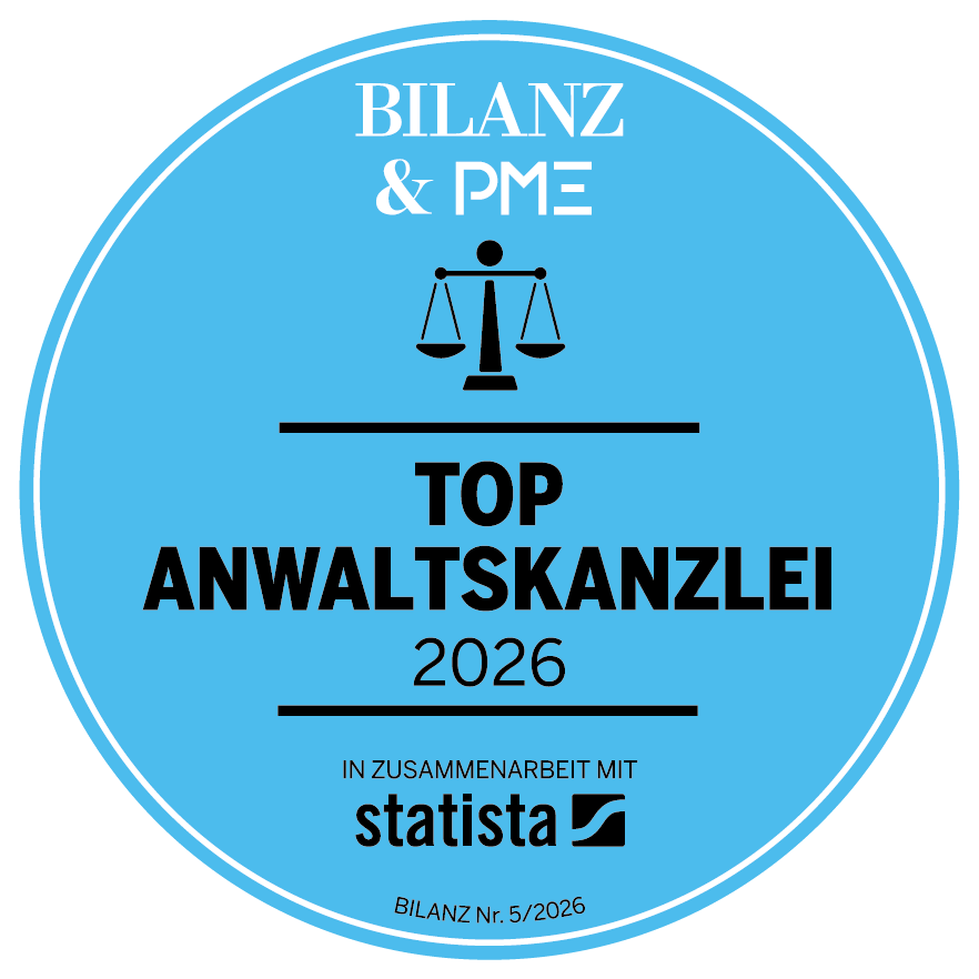 Auszeichnung als Top Anwaltskanzlei 2026 in der Schweiz für Mietrecht, Immobilienrecht und Baurecht – Romero & Ziegler Meier Jucker, Zürich
